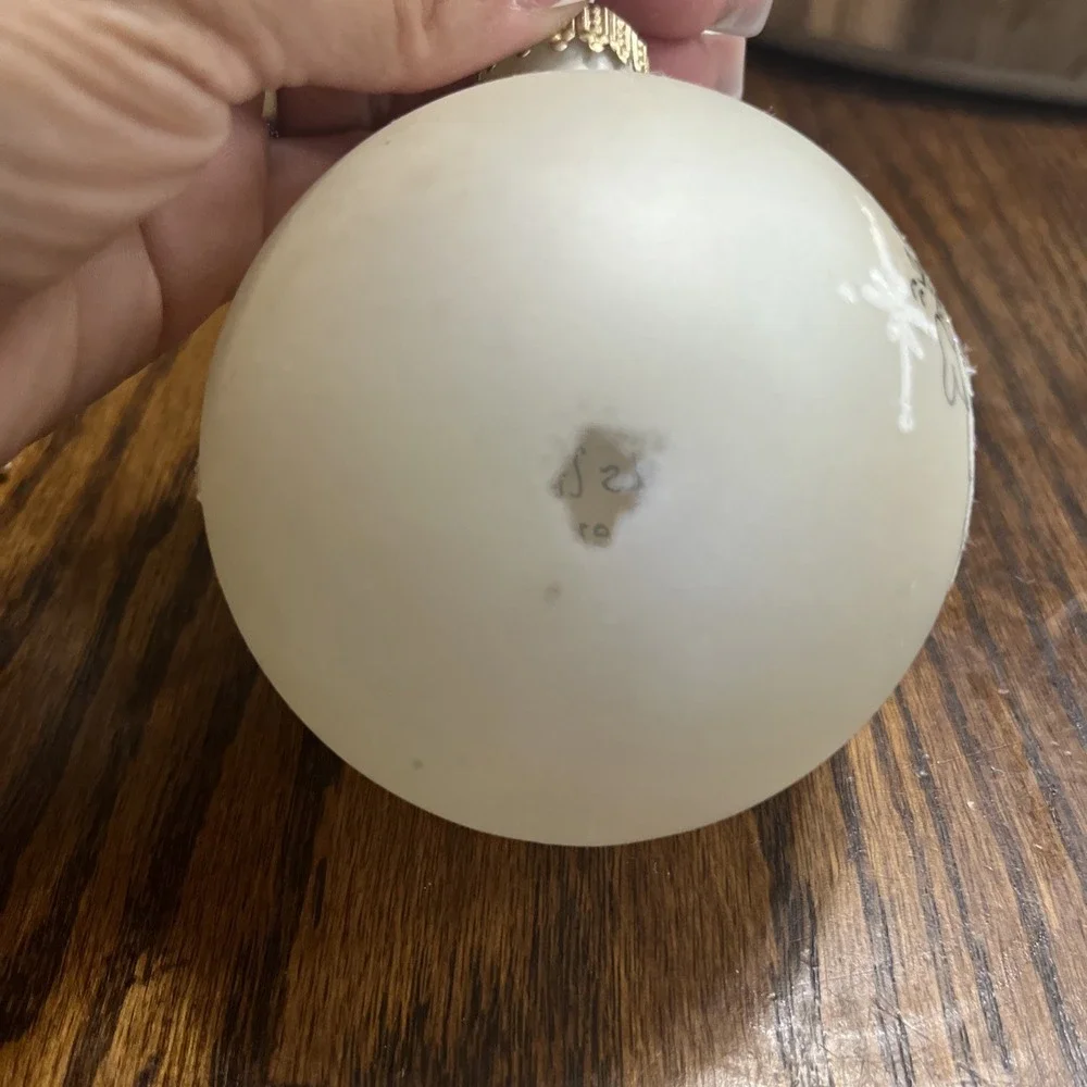 Vintage Teresa Thibault glass Christmas Ornament Friends Lift Us Up #14